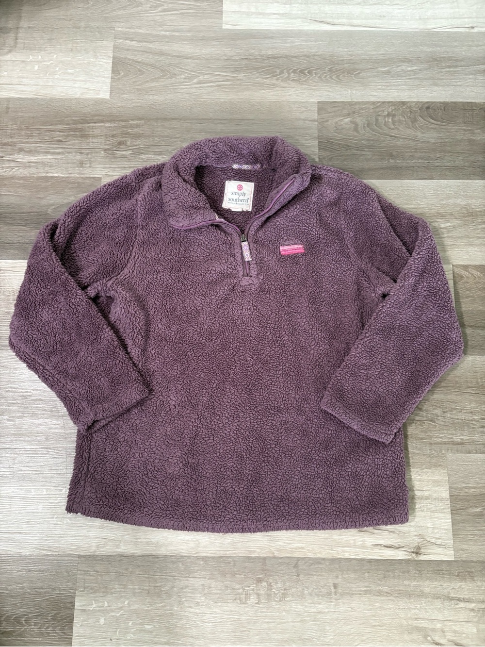 Simply Southern Plush Quarter-Zip Fleece Pullover - Mauve
